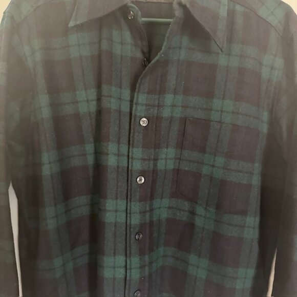 Pendleton Vintage Men's Virgin Wool Plaid Lodge Shirt Size Medium - Picture 3 of 5
